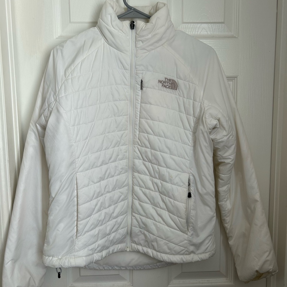 Offers Welcome!! The North Face White Winter Jacket with Quilted Design